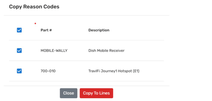 Reason Code Multi Select - 4-2