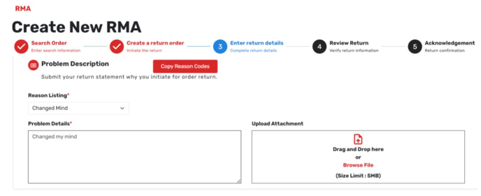 Reason Code Multi Select - 5